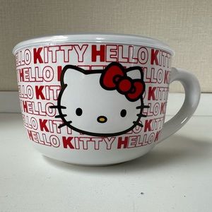 Hello Kitty 24oz Ceramic Soup Mug With Pressure Release Lid Hot New Never Used